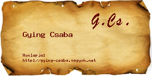 Gying Csaba névjegykártya